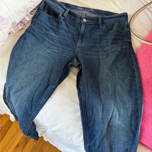 Old Navy Women's Straight Leg Jeans - Dark Blue